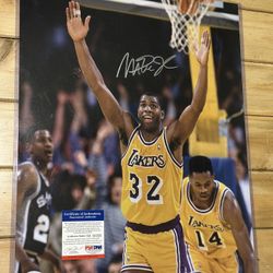 * 16 X 20 -Large Photo - BIG PHOTO  * PSA DNA CERTIFICATE  * MAGIC JOHNSON AUTOGRAPH - LAKERS LEGEND/HOF