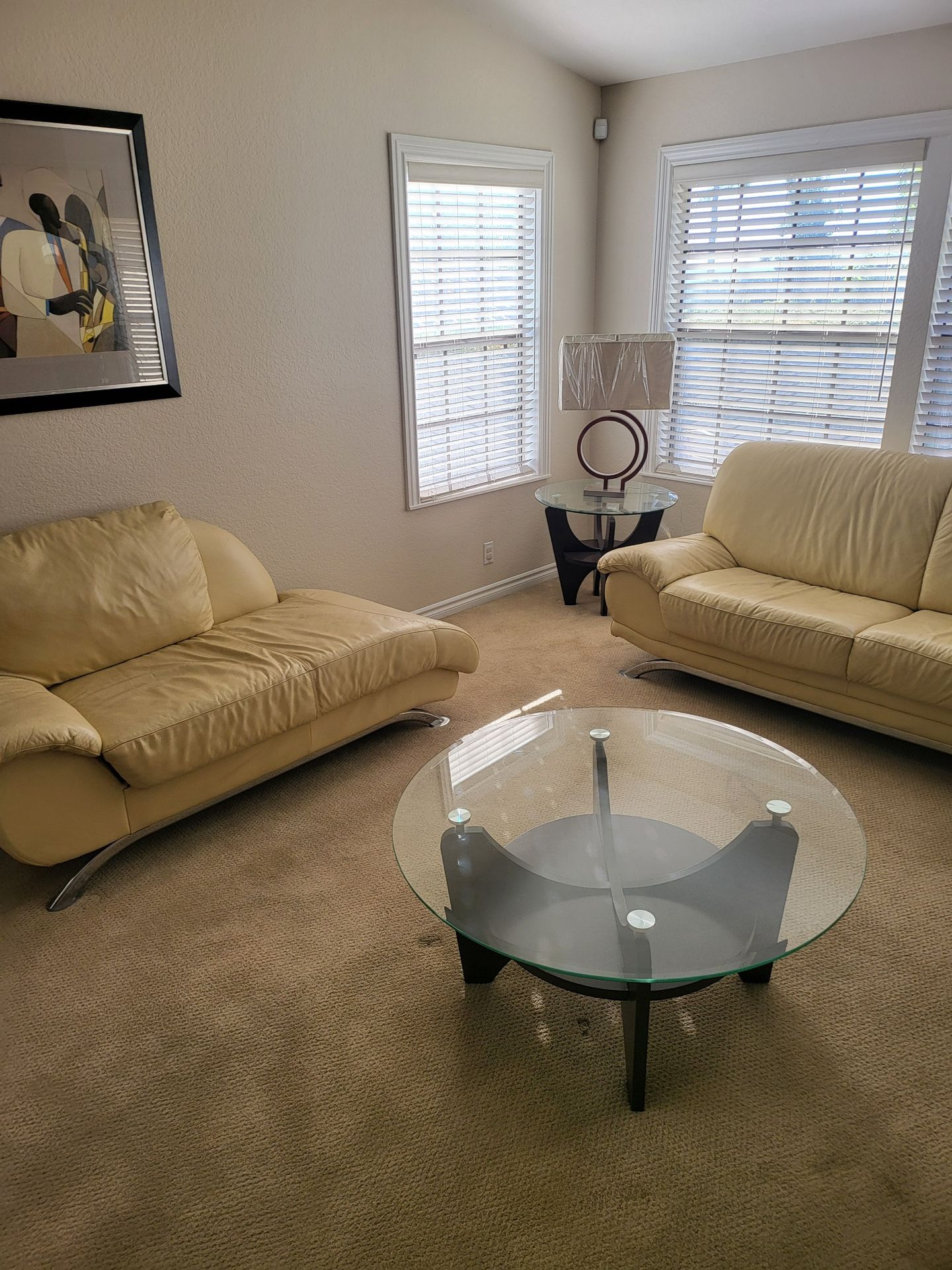 Off White leather couches