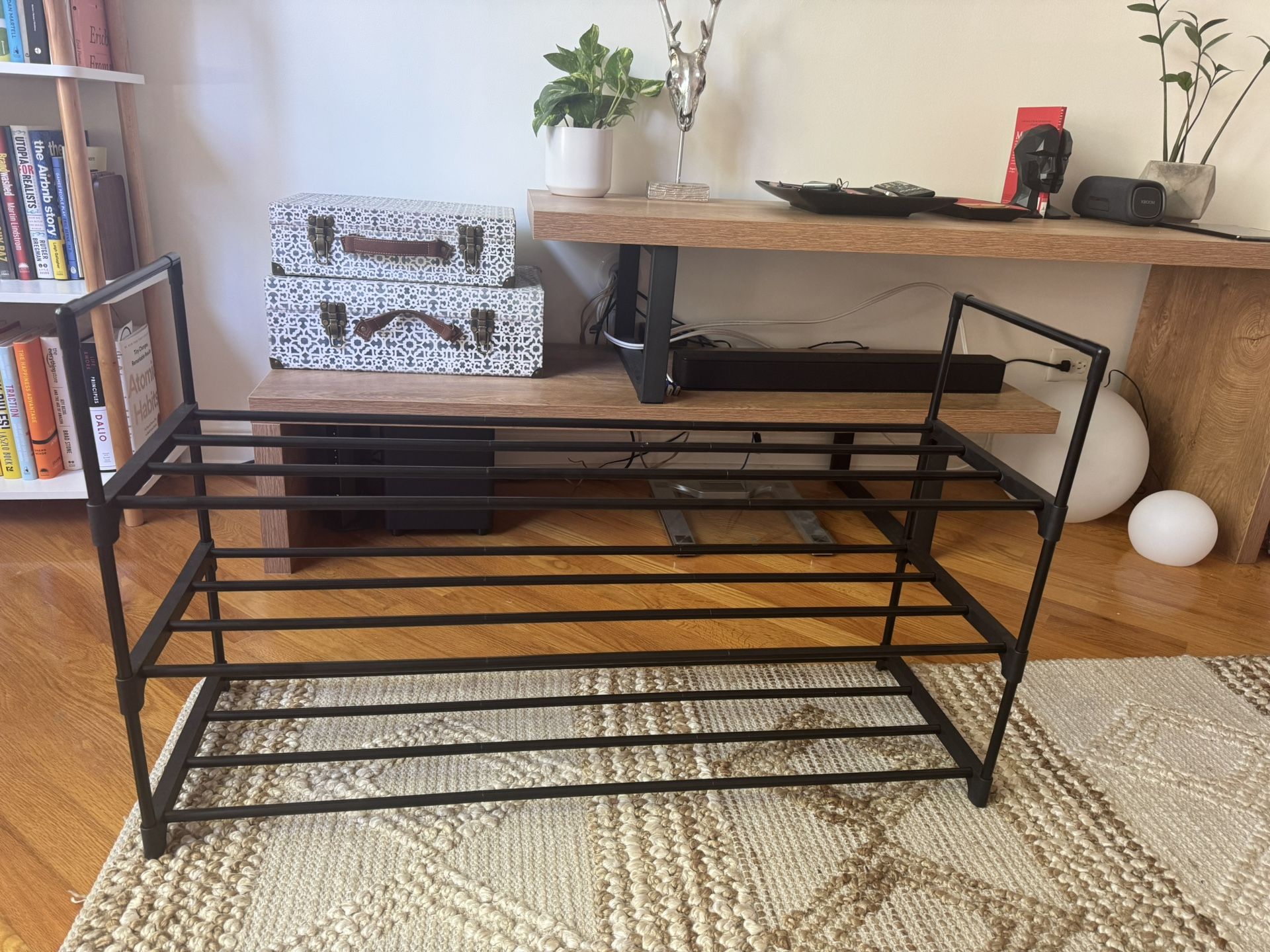 Black Metal Shoe Rack β 3 Tier