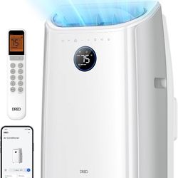 Dreo Portable Air Conditioners, 12,000 BTU AC Unit for Bedroom with Drainage-free Cooling, 46dB Quiet, APP/Voice/Remote, 24h Timer with Fan & Dehumidi
