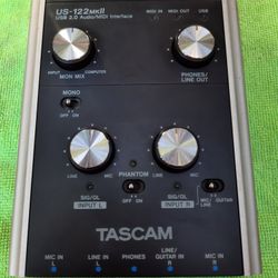 Tascam US-122MKII Professional Audio USB MIDI Interface Controller Studio Music Recording Unit Mixer Digital Analog