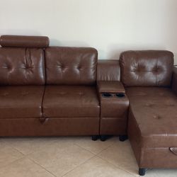 NEW LEATHER COUCH