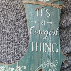 COWGIRL UP 👢 Wooden Sign