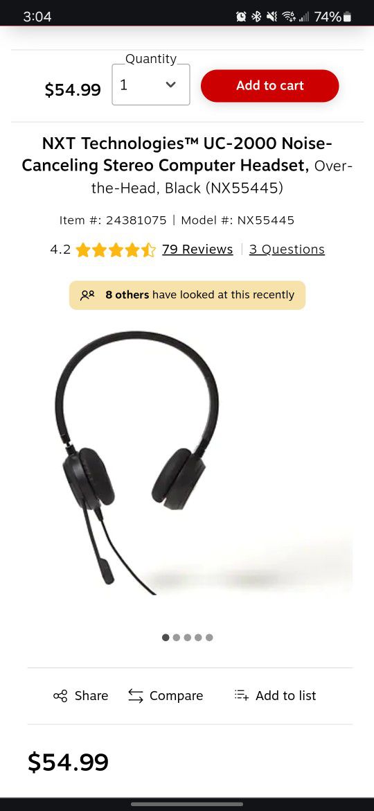 NXT UC-2000 Stereo Professional Headset 