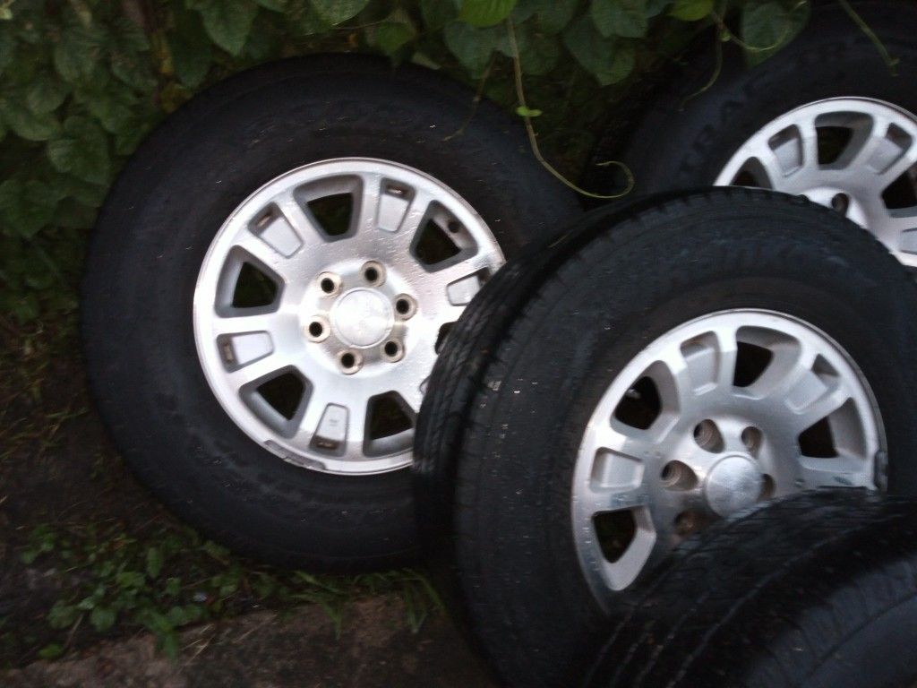 Used but look new tires for Chevy Silverado or GMC