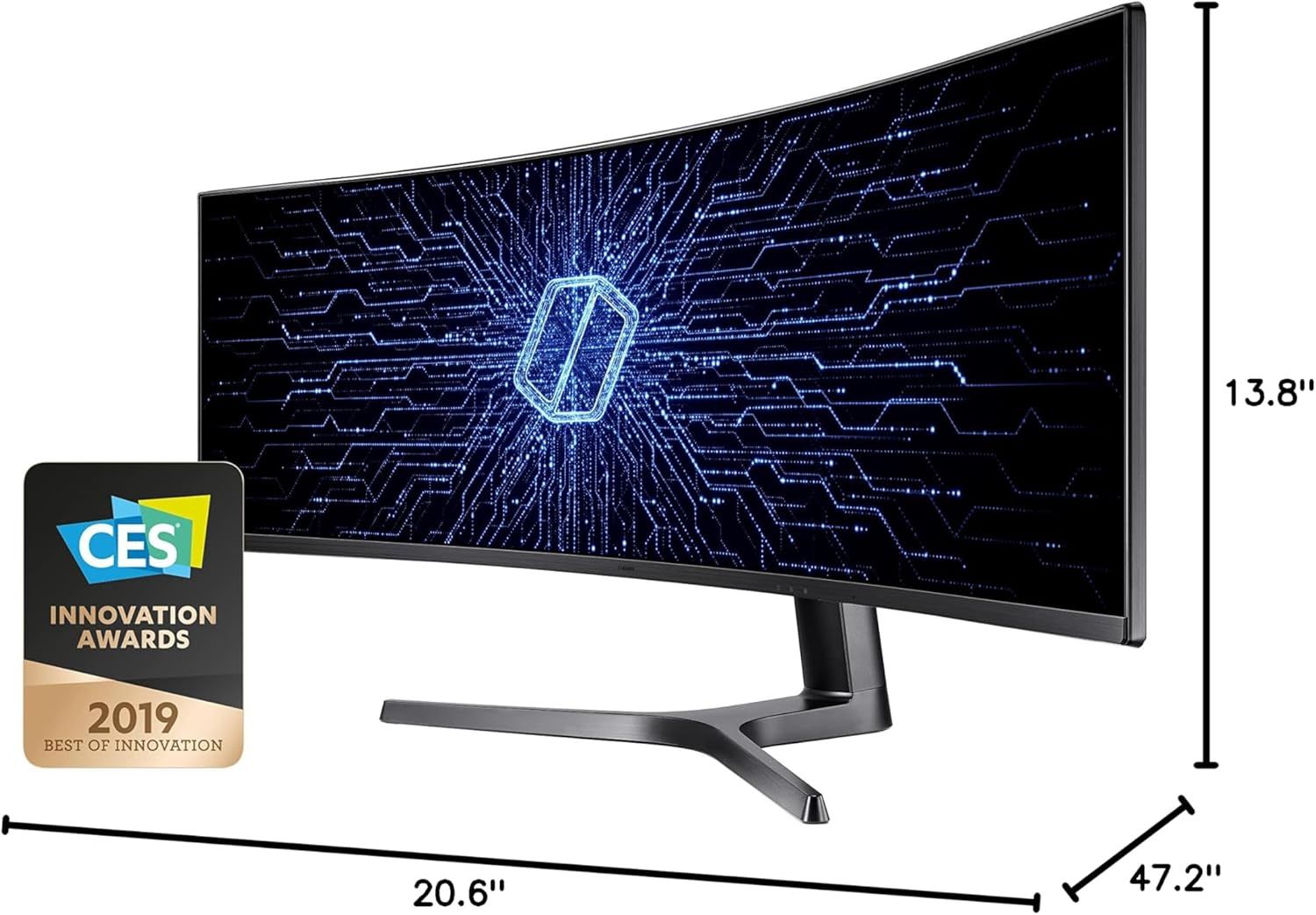 SAMSUNG 49” Odyssey CRG Series Dual QHD (5120x1440) Curved Gaming Monitor, 120Hz, QLED, HDR, Height Adjustable Stand, Radeon FreeSync, LC49RG90SSNXZA