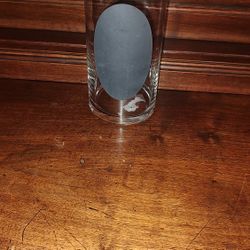 Glass vase 7.25"H x 3.5"Diameter with a clever oval chalkboard ..I Have 6