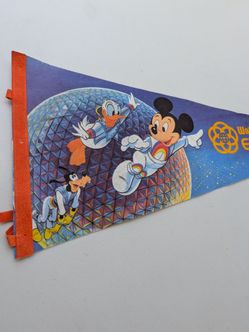 Disney Walt Disney World Epcot Center Felt Flag