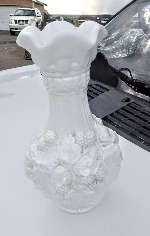 Beautiful Milk Glass Vase