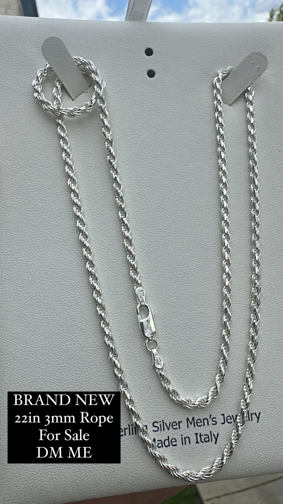 BRAND NEW SILVER ROPE CHAIN