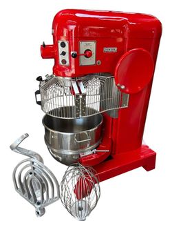 80 Quart Hobart Mixer L-800T 200V Timer Safety Cage Guard Bowl & 3 Attachments #4335