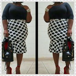 Plus Size Polka Dot Skirt