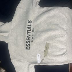 Fear of God Essentials grey hoodie 