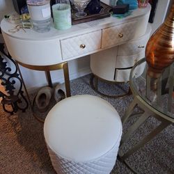 Women's Vanity Set White And Gold 
