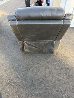 Gray Rocking Recliner Armchair – Faux Leather, Brand New