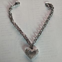Swarovski Open Heart Charm Bracelet