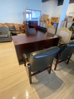 Desk l shape 66”x66” new! Sale mahogany