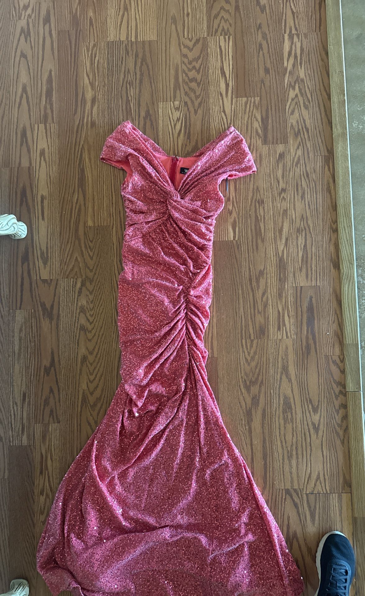 Coral Sequins Formal Dress