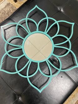 24-in W x 21-in H Teal Framed Wall Mirror