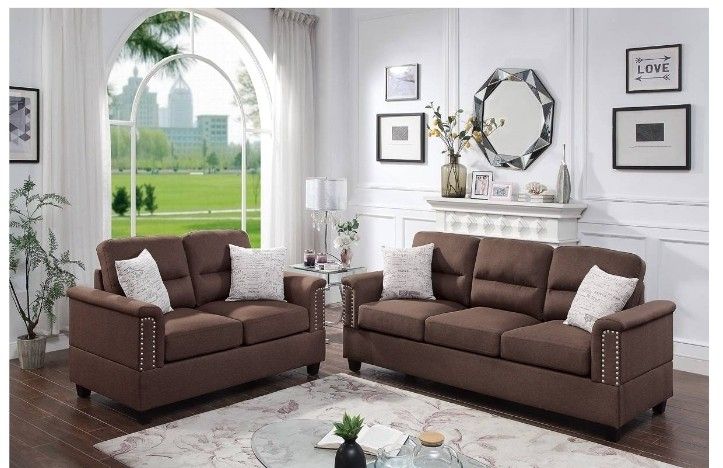 BRAND NEW 2PC SOFA AND LOVESEAT WITH ACCENT PILLOWS INCLUDED $699