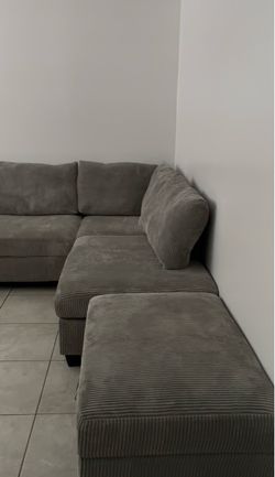 Grey Couch with separate storage seat