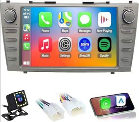8Core CPU QLED for Toyota Camry Radio Upgrade 2007 2008 2009 2010 2011,Touch Screen Stereo,carplay and Android Auto,Free Camera