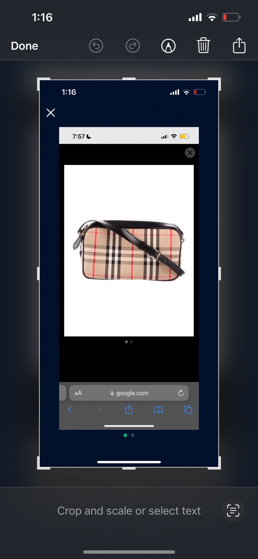 Authentic Burberry Crossbody Bag 