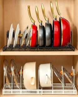 Expandable Pan and Lid Organizer Rack