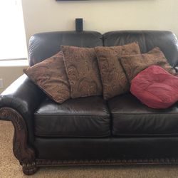 Genuine Leather Couch And Love Seat