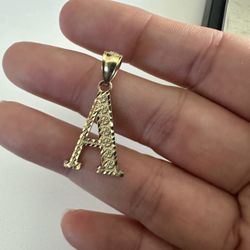 10kt Yellow Gold Initial A Pendant 