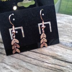 Rose Gold Tone Dangle Earrings 