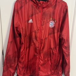 Adidas Authentic Bayern Munchen Red Windbreaker Jacket