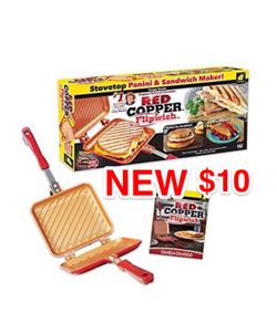 Red Copper FlipWich Sandwich Maker NEW