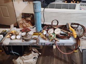 Welding supplys and torch regulators hoses slage hammer welding rod brazing rod gloves magnet and wire brush