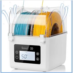 Sovol Filament Dryer 2025, SH01 Filament Dehydrator 3D Printer Spool Holder with Upgraded Fan, Dry Box for Keeping Filament Dry, Compatible with 1.75m