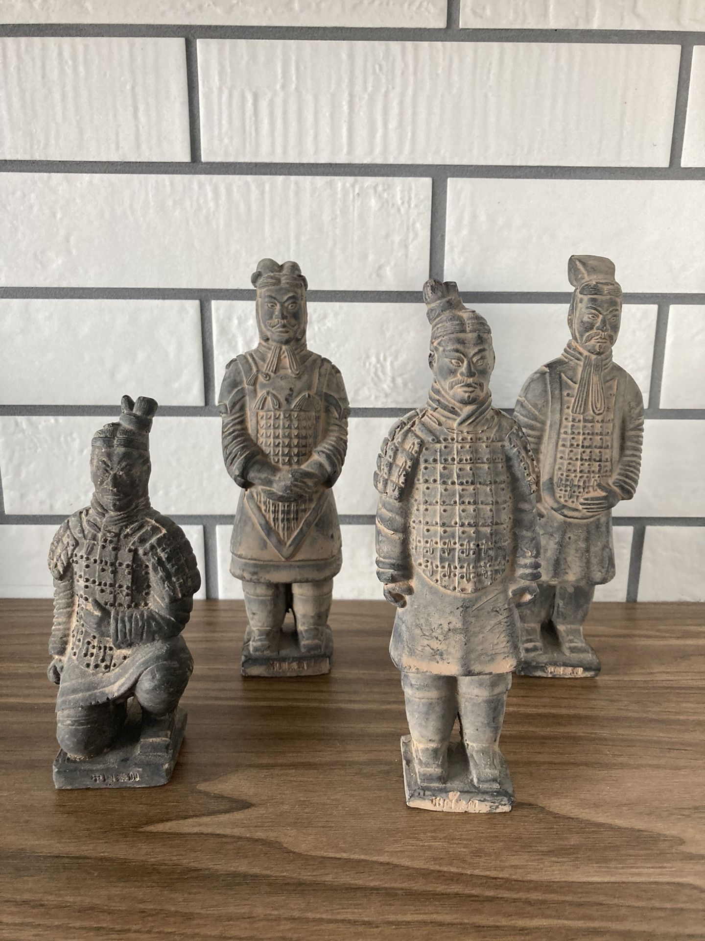 Antique terracotta warrior statue set 4 pieces