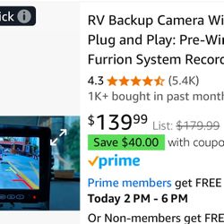 RV Backup Camera Wireless Plug and Play: Pre-Wired for Furrion System Recording Wide View Rear View Camera Clear Night Vision HD 1080P