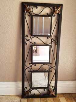 Sconce Metal Wall Mirror Decor 28" H x 11" W