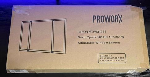 PROWORX 2-Pack 10" H x 19"-36" W Adjustable Window Screen