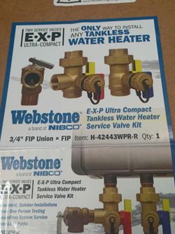 Tankless water heater Service valve kit