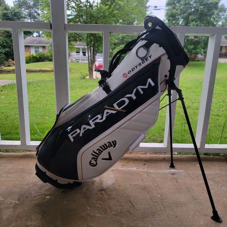 Callaway 2023 Paradym Staff Men's Golf Stand Bag 9.5inch 4Way PU 12lb-White/Navy $500 Retail!