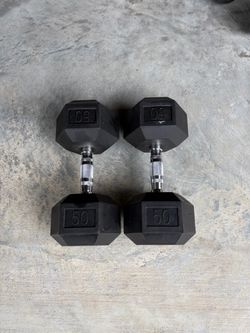 Cap Rubber 50Lb Hex  Dumbbells  pair $110
