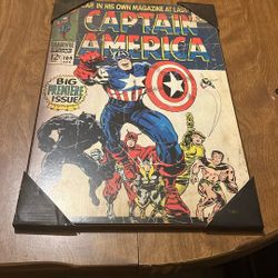 Captain America Wooden Poster