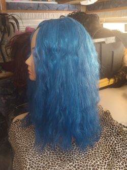 Blue quality wig iron friendly