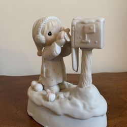 Precious Moments Musical Figurine “White Christmas” about 6” long x 6” tall - with original box