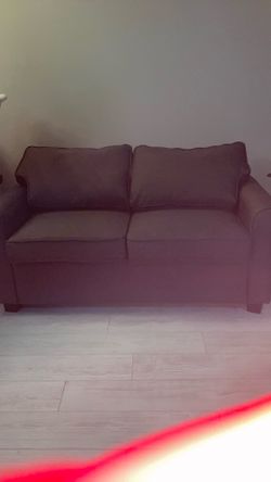 Gray Fabric Two-Seat Loveseat Sofa