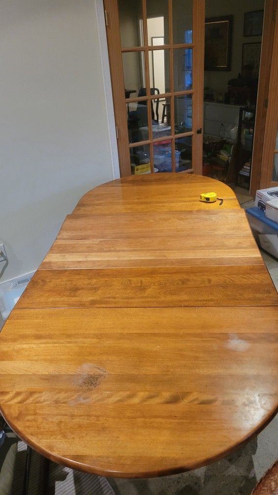 Antique 1940s Maple Drop Leaf Dining Room Table