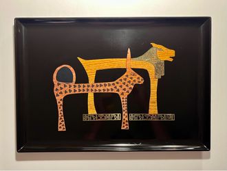 RARE! Vintage Couroc Monterey California Inlaid Serving Tray – Egyptian Motif