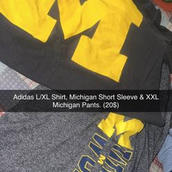 Adidas Michigan Shirt and Pants  L/XL Shirt & XXL Pants 