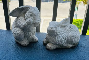 Weekend Sale!!! Vintage Concrete Garden Bunnies (2 Pieces)